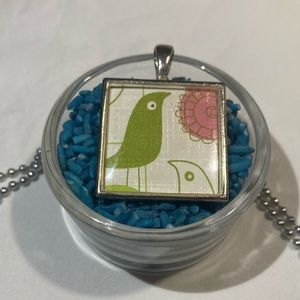 Birds of a feather pendant with ball chain necklace